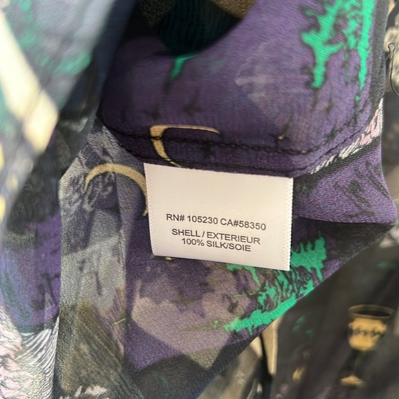 Equipment Sheer Witchy Boho Silk Tarot Fringe Blouse - Picture 7 of 7